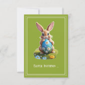 Süßer Osterhase mit einem Osterei -  Kaart (Voorkant)