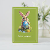 Süßer Osterhase mit einem Osterei -  Kaart (Staand voorkant)