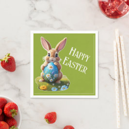 Süßer Osterhase mit einem Osterei -  Servet