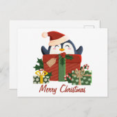 Süßer Pinguin wünscht frohe Weihnachten Feestdagenkaart (Voorkant / Achterkant)