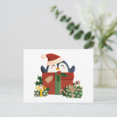 Süßer Pinguin wünscht frohe Weihnachten Feestdagenkaart (Staand voorkant)