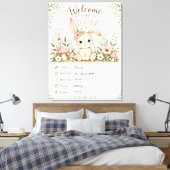 Süßes Baby Hasen Design mit Geburtsdaten Feldern Canvas Afdruk (Insitu (Slaapkamer))