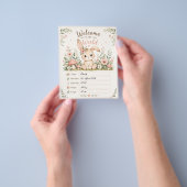 Süßes Baby Hasen Design mit Geburtsdaten Feldern Flyer (Hand)