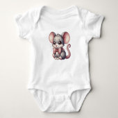 Süßes Babyshirt mit bunten Tieren  Romper (Voorkant)