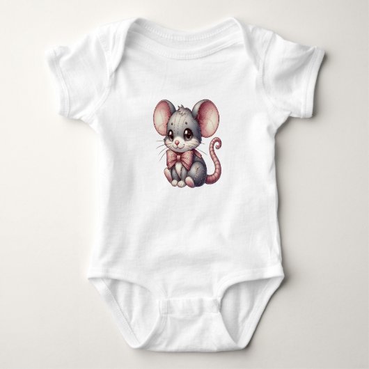 Süßes Babyshirt mit bunten Tieren  Romper (Voorkant)