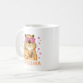 Süßes Capybara mag Kaffee Coffeebara Koffiemok (Voorkant links)
