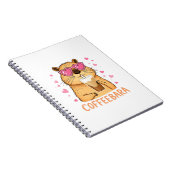 Süßes Capybara mag Kaffee Coffeebara Notitieboek (Rechterzijde)
