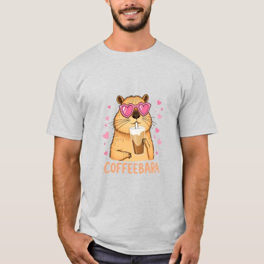 Süßes Capybara mag Kaffee Coffeebara T-shirt (Voorkant)