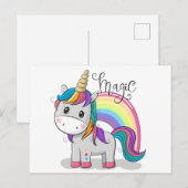 Süßes Einhorn Unicorn mit großen Augen Feestdagenkaart (Voorkant / Achterkant)