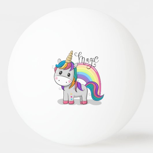 Süßes Einhorn Unicorn mit großen Augen Pingpongbal (Voorkant)