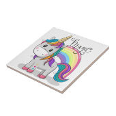 Süßes Einhorn Unicorn mit großen Augen Tegeltje (Zijkant)