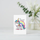 Süßes Einhorn Unicorn mit großen Augen Visitekaartje (Staand voorkant)
