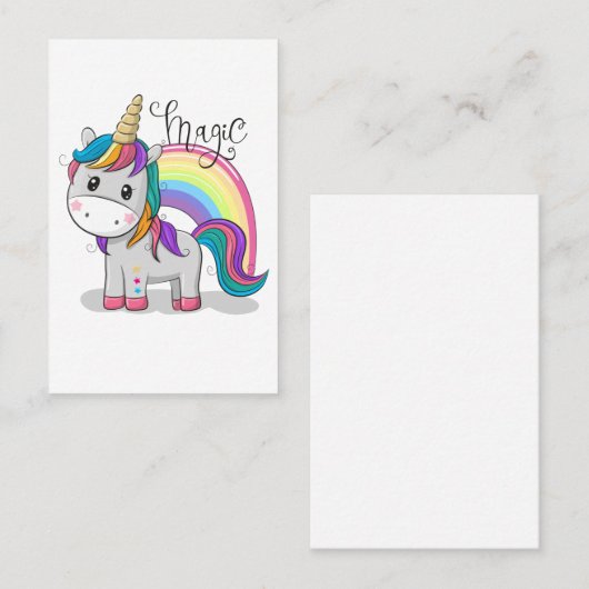 Süßes Einhorn Unicorn mit großen Augen Visitekaartje (Voorkant / Achterkant)