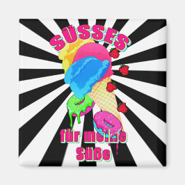 SÜSSES für meinen Süßen Eis Donut Blaubeeren Magneet