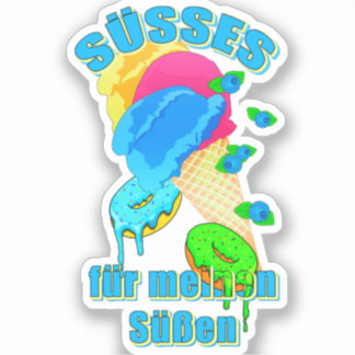 SÜSSES für meinen Süßen Eis Donut Blaubeeren Sticker