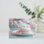 Süßes Macaron mit Herzen Valentinstag Briefkaart (Staand voorkant)
