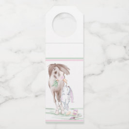 süsses Osterbild mit Pferd und Hase, Partyzubehör Flessenhanger