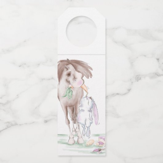 süsses Osterbild mit Pferd und Hase, Partyzubehör Flessenhanger (Achterkant)