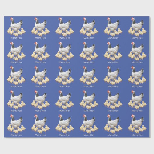 Sussex Chicken Mama Hen en Chicken Chicken Cadeaupapier (Vlak)