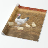 Sussex Chicken Mama Hen en Chicken Chicken Cadeaupapier (Uitgerold)