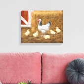 Sussex Chicken Mama Hen en Chicken Chicken Canvas Afdruk (Insitu (Woonkamer))