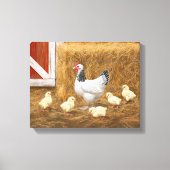 Sussex Chicken Mama Hen en Chicken Chicken Canvas Afdruk (Voorkant)