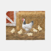 Sussex Chicken Mama Hen en Chicken Chicken Fleece Deken (Voorkant (Horizontaal))