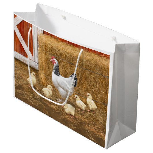 Sussex Chicken Mama Hen en Chicken Chicken Groot Cadeauzakje (Voorkant Gekanteld)