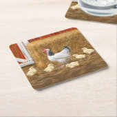 Sussex Chicken Mama Hen en Chicken Chicken Kartonnen Onderzetters (Schuin)