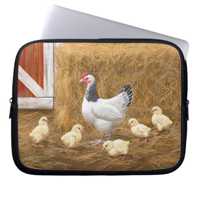 Sussex Chicken Mama Hen en Chicken Chicken Laptop Sleeve (Voorkant)