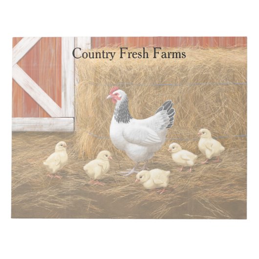 Sussex Chicken Mama Hen en Chicken Chicken Notitieblok (Voorkant)
