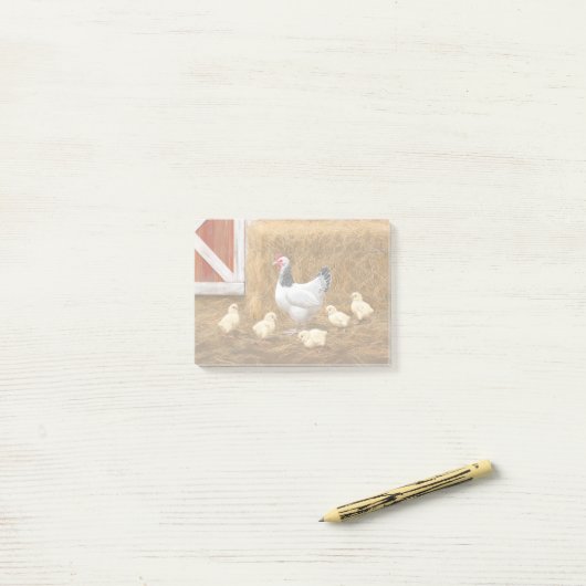 Sussex Chicken Mama Hen en Chicken Chicken Post-it® Notes (Op bureau)