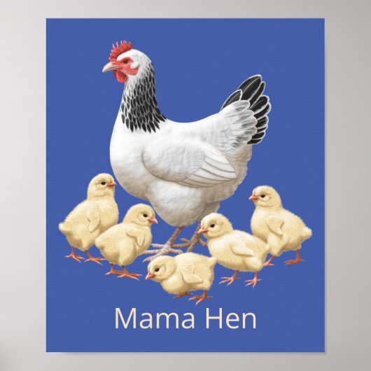 Sussex Chicken Mama Hen en Chicken Chicken Poster (Voorkant)