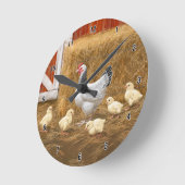 Sussex Chicken Mama Hen en Chicken Chicken Ronde Klok (Hoek)