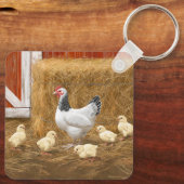 Sussex Chicken Mama Hen en Chicken Chicken Sleutelhanger (Achterkant)