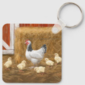 Sussex Chicken Mama Hen en Chicken Chicken Sleutelhanger (Achterkant)