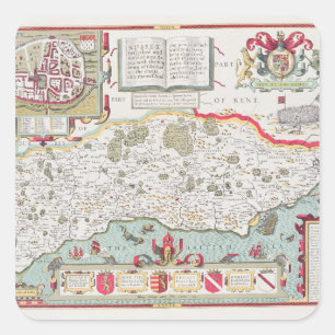 Sussex, gegraveerd door Jodocus Hondius van John Vierkante Sticker