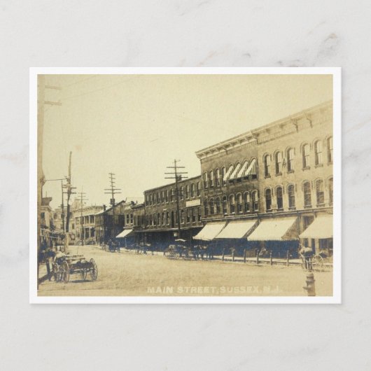 Sussex NJ, New Jersey, hoofdsint- stijl Briefkaart (Voorkant)