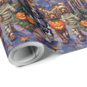 Sussex Spaniel Dogs in Halloween Costumes Cadeaupapier (Rol Hoek)