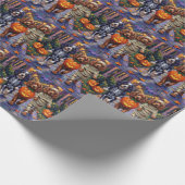 Sussex Spaniel Dogs in Halloween Costumes Cadeaupapier (Hoek)