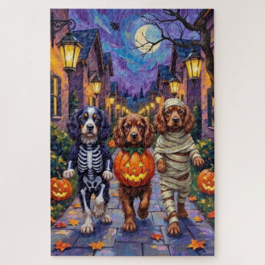 Sussex Spaniel Dogs in Halloween Costumes Legpuzzel (Verticaal)
