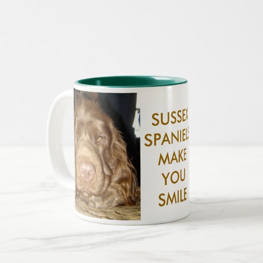 Sussex Spaniel Face Mok (Voorkant links)