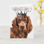 Sussex Spaniel Hond Koningin Dag Grappige verjaard Kaart (Gele Bloem)