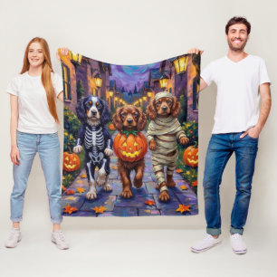 Sussex Spaniel Honden in Halloween Kostuums Fleece Deken