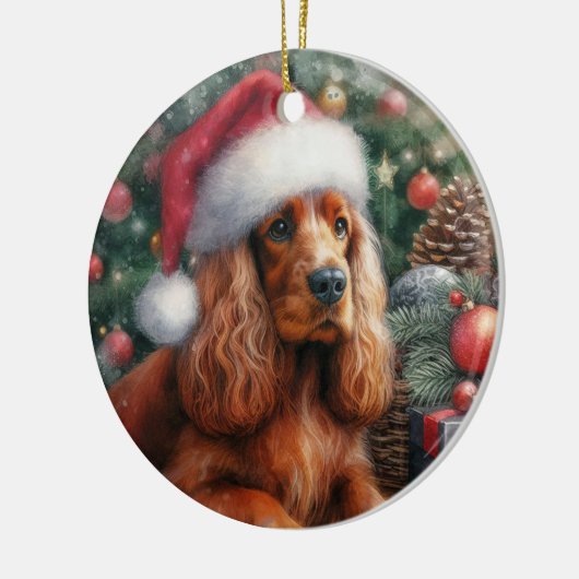 Sussex Spaniel Hondenkerst Waterverf Keramisch Ornament (Links)