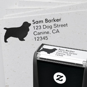 Sussex Spaniel Hondenras Silhouet Retouradres Zelfinktende Stempel