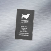 Sussex Spaniel Silhouet Chalkboard Stijl Visitekaartje Magneet (Voorbeeld)