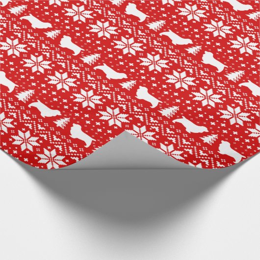 Sussex Spaniel Silhouettes Honden Kerstvakantie Cadeaupapier (Hoek)