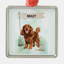 Sussex Spaniel Waterverf Gepersonaliseerde Hond