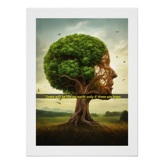 "Sustain Life: Tree Poster met inspirerende boodsc (Voorkant)